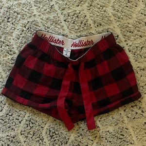 Hollister Black and Red Checkered Shorts
